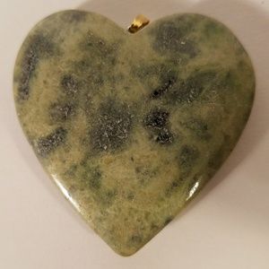 Natural Jadite Stone Heart Pendant